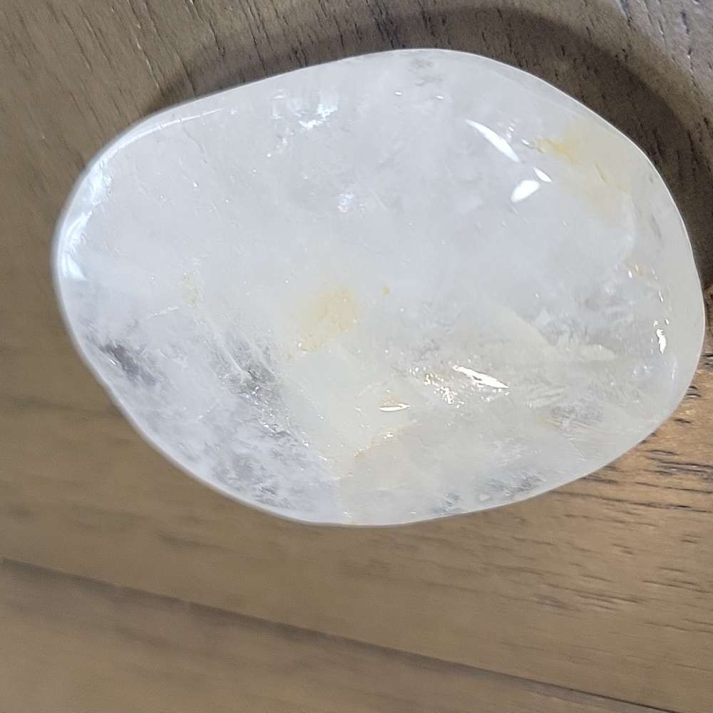 Polished Clear Quartz Palm Stone Crystal - Picture 3 of 6
